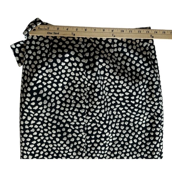 J. Crew Skirt Size 0 Metallic Pebble Print Bow Mini Skirt Black / Gold - Picture 10 of 16